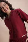 Zivame Knit Cotton Loungewear Set - New Maroon — thumbnail 5